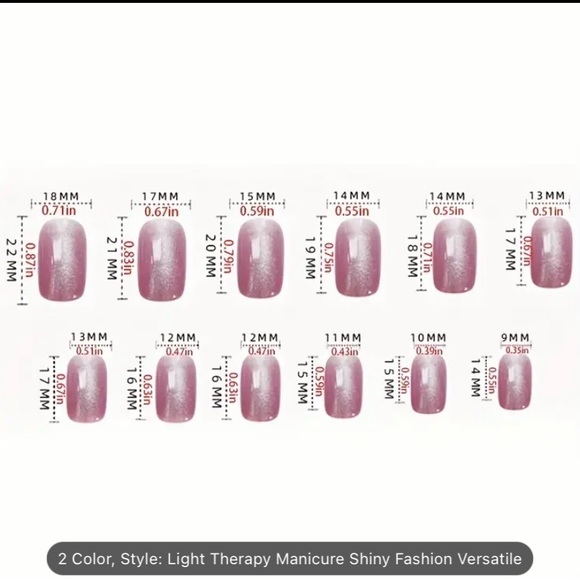 Rainbow Cat Eye Press On Nails - Picture 3 of 4